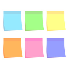 Fototapeta premium Realistic sticky notes isolated with real shadow on white background. Square sticky paper reminders with shadows, paper page mock up. jpeg image illustration jpg 