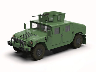 Obraz premium High Mobility Multipurpose Wheeled Vehicle&nbsp;Isolated&nbsp;on White