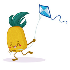 kawaii pineapple character summer sticker