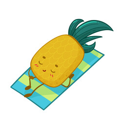 kawaii pineapple character summer sticker