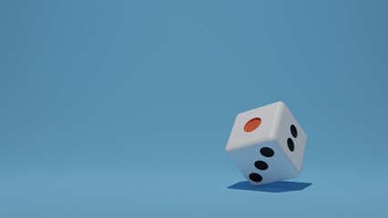 dice on blue