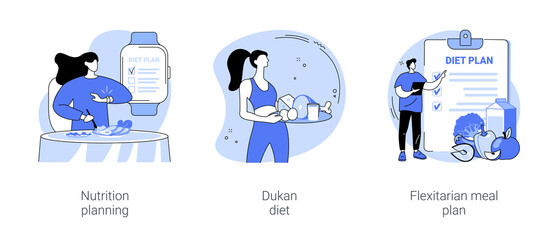 Nutrition planning isolated cartoon vector illustrations se