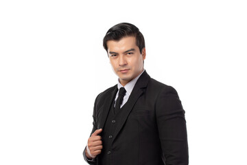 Portrait of a confident young business man isolated on white background. Portrait business concept.