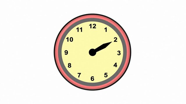 Drawn animated clock on a white background