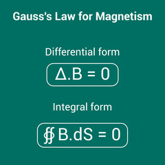differential and integral form of gauss law for magnetism formula