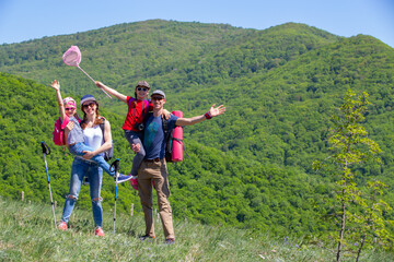 Family in a hike