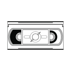 Abstract Hand Drawn Classic Tape Old Video Cassette VHS Doodle Concept Vector Design Outline Style On White Background Isolated Outline Music, Sound, Audio, Relax