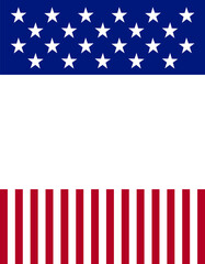 United States of America banner. American style banner. USA flag theme. Stars and stripes. Land of the free and the home of the brave. Star-spangled.