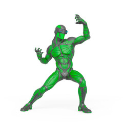 super hero in action on an exosuit