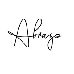 A hand-drawn signature logo design template