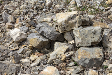 A hearth of stones for a fire in a natural environment in nature.