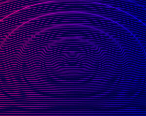 Vector 3D ripple effect abstract background. Futuristic technology design  with purple and blue gradient transition. 