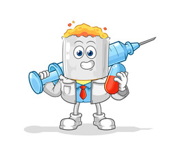 cigarette doctor holding medichine and injection