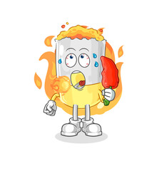 cigarette eat hot chilie mascot. cartoon vector