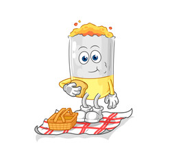 cigarette on a picnic cartoon. cartoon mascot vector