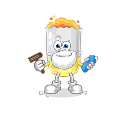 cigarette shave facial hair vector. cartoon character