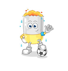 cigarette playing soccer illustration. character vector