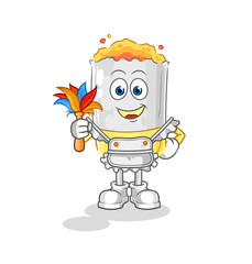 Obraz premium cigarette maid mascot. cartoon vector