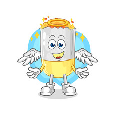 cigarette angel with wings vector. cartoon character
