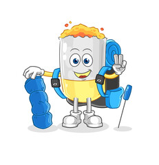 cigarette go camping mascot. cartoon vector