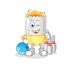 cigarette play bowling illustration. character vector