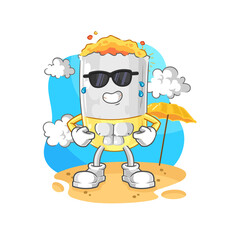 cigarette sunbathing in summer. character vector