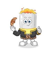 cigarette Javanese character. cartoon mascot vector