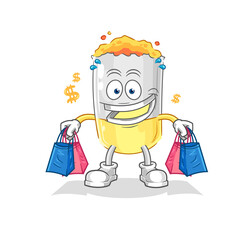 cigarette shoping mascot. cartoon vector