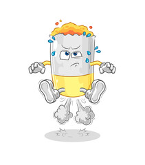 cigarette fart jumping illustration. character vector