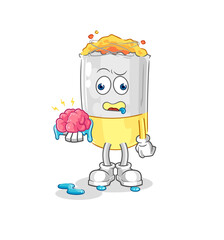 cigarette no brain vector. cartoon character