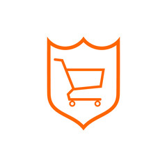 Secure Shopping icon isolated on white background