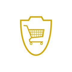 Secure Shopping icon isolated on white background