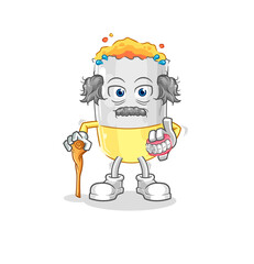 cigarette white haired old man. character vector