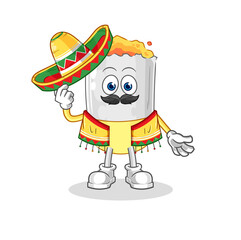 Fototapeta premium cigarette Mexican culture and flag. cartoon mascot vector