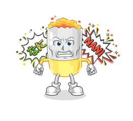 cigarette anime angry vector. cartoon character