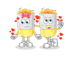 cigarette dating cartoon. character mascot vector