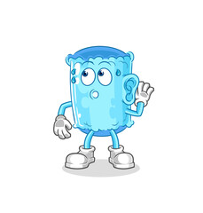 bolster pillow eavesdropping vector. cartoon character