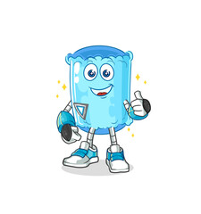 bolster pillow robot character. cartoon mascot vector