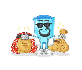 bolster pillow rich arabian mascot. cartoon vector