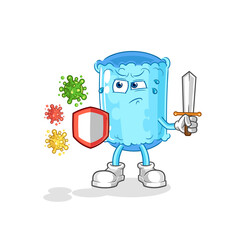 bolster pillow against viruses cartoon. cartoon mascot vector