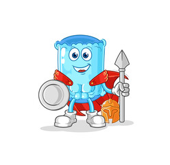 bolster pillow spartan character. cartoon mascot vector