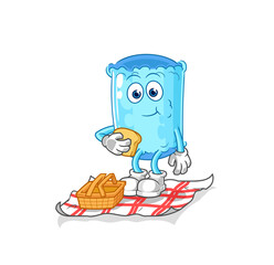 bolster pillow on a picnic cartoon. cartoon mascot vector
