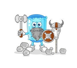 bolster pillow viking with an ax illustration. character vector