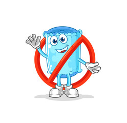 say no to bolster pillow mascot. cartoon vector