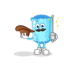 bolster pillow fencer character. cartoon mascot vector