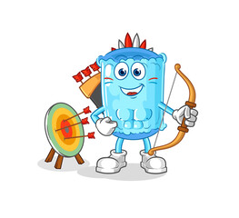 bolster pillow native american tribe. cartoon mascot vector