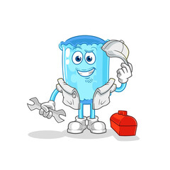 bolster pillow mechanic cartoon. cartoon mascot vector