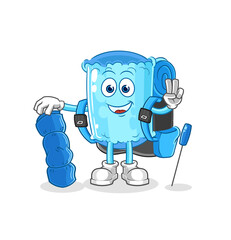 bolster pillow go camping mascot. cartoon vector