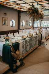 Rustic decoration. Table decoration. Flower decoration for a special occasion.