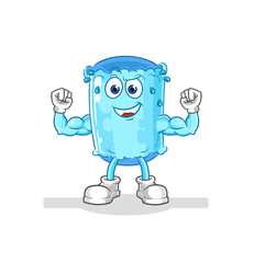 bolster pillow muscular cartoon. cartoon mascot vector